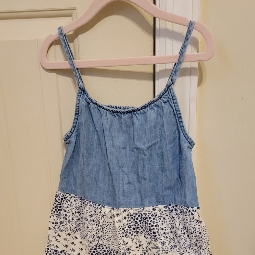 OskKosh girls dress, size 6/6x, blue and white